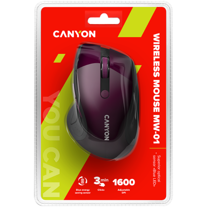 CANYON mouse MW-01 BlueLED Wireless Purple