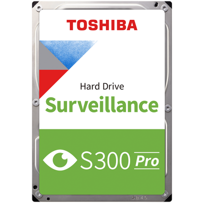 HDD Video Surveillance TOSHIBA S300 PRO 8TB CMR, 3.5'', 256MB, 7200RPM, SATA, RV Sensor, TBW: 180
