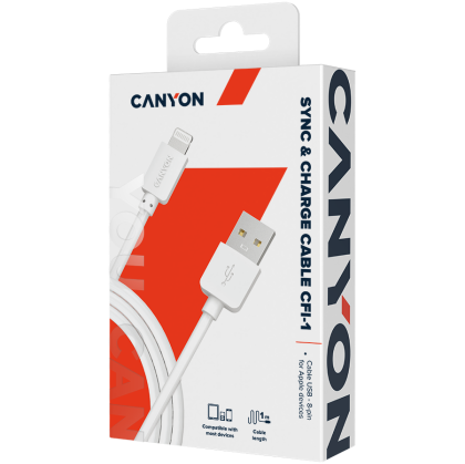 CANYON cable CFI-1 Lightning 5W 1m White