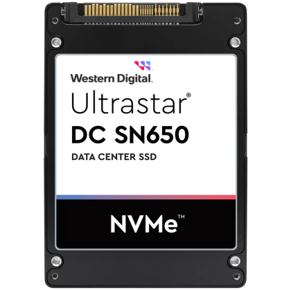 SSD Server WD Ultrastar DC SN650 NVMe 7.68TB 2.5''x15mm, BICS5 3D TLC, PCIe Gen4, U.3, ISE, Read/Write: 6500/1900 MBps, IOPS 705K/74K, TBW 14000, DWPD 1, SKU: 0TS2374