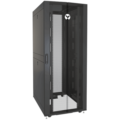 Rack 42U 1998mm (1998”)H x 800mm (31.50”)W x 1115mm (43.89”)D with (1) 77% Perforated Locking Front Door, (2) 77% Perforated Split Locking Rear Doors, Color RAL 7021 Black gray