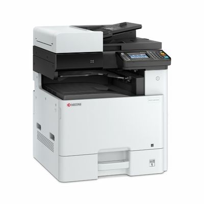 Pachet promo cu imprimanta multifunctionala laser color, A4/A3  Kyocera Ecosys M8124cidn si set de tonere TK 8115 Kyocera Integral pentru 10.000 de pagini.