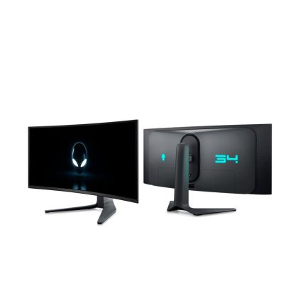 Monitor LED Dell Alienware curbat AW3423DWF, 34" WQHD (3440x1440), QD-OLED, 250nits, 0.1ms, 165Hz, culoare negru