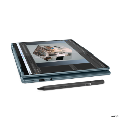 Laptop Lenovo Yoga 7 14ARB7, Procesor AMD Ryzen 5 6600U up to 4.5GHz, 14" 2.2K (2240x1400)IPS touch 300nits glossy, ram 16GB soldered 6400MHz LPDDR5, 512GB SSD M.2 PCIe NVMe, AMD Radeon™ 660M Graphics, culoare Blue, Windows11 Home 