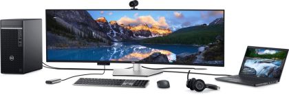 Monitor LED Dell curbat U4924DW, 49" DQHD (5120x1440), IPS, 350nits, 5ms, 60Hz, Curved, culoare Black-Silver