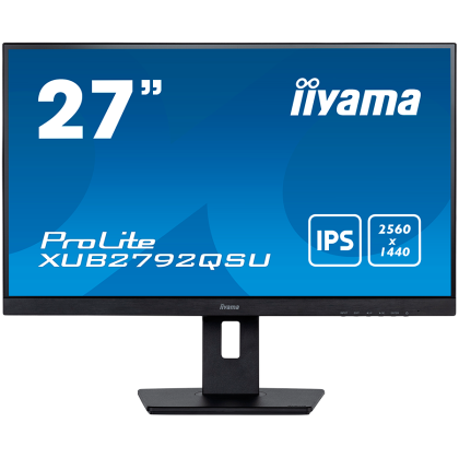IIYAMA 27" ETE IPS-panel, ULTRA SLIM LINE, 2560x1440 WQHD, 5ms, FreeSync, 15cm height adj. stand, 350cd/m², VGA, HDMI, DisplayPort, Speakers,  USB-HUB(2x3.0)