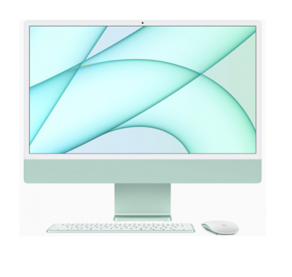 PC all in one Apple iMac 24 inch, Procesor Apple M1 CPU cu 8 nuclee, GPU cu 7 nuclee, Neural Engine 16 nuclee, 24" 4.5K (4480x2520) 500niti, ram 8GB, 256GB SSD, tastatura INT, culoare green, macOS Ventura