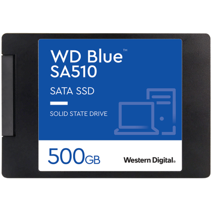 SSD WD Blue SA510 500GB SATA, 2.5", 7mm, Read/Write: 560/510 MBps, IOPS 90K/82K, TBW: 200-EOL