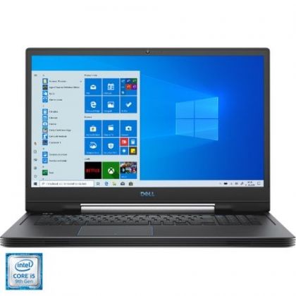 Laptop Dell 7790 G7, Procesor 9th Generation Intel Core i7-9750H up to 4.5GHz, 17.3" FHD (1920 x 1080) 300 nits 144Hz, ram 16GB (2x8GB) 2666MHz DDR4, 512GB SSD M.2 PCIe NVMe, NVIDIA GeForce RTX 2060 6GB GDDR6, culoare Black, Windows10 Pro