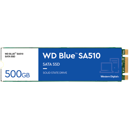 SSD WD Blue SA510 500GB SATA, M.2 2280, Read/Write: 560/510 MBps, IOPS 90K/82K, TBW: 200