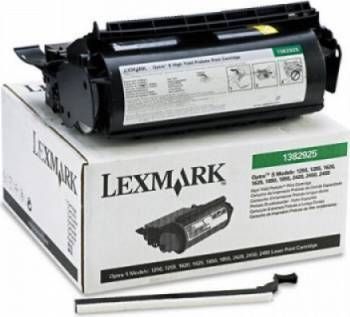 Toner original Lexmark 1382925A, culoare black pentru Lexmark OptraS 1250 /1250N /1255 / 1255N /1620/1620N/1625/1625N /1650 /1650N /1855/1855N/2420/2420N/2450/2450N/2455/2455M/2455N, capacitate 17600 pagini