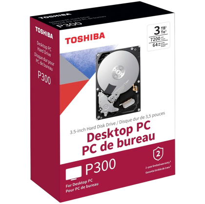 HDD Desktop TOSHIBA 3TB P300 CMR, 3.5", 64MB, 7200RPM, SATA, retail pack