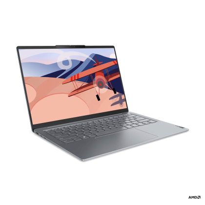 Laptop Lenovo Yoga Slim 6 14APU8, Procesor AMD Ryzen 7 7840U up to 5.1GHz, 14" WUGA (1920 x 1200) OLED glossy 400nits, ram 16GB soldered 6400MHz LPDDR5, 512GB SSD M.2 PCIe NVMe, AMD Radeon™ 780M Graphics, culoare Grey, DOS