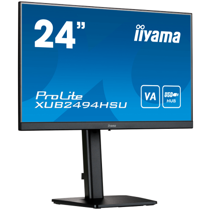 IIYAMA Monitor LED XUB2494HSU-B2 VA 23.8" 1920 x 1080 @75Hz 250 cd/m² 3000:1 4ms HDMI DP USB 3.2 x 2 HDCP swivel, tilt, pivot, HAS, Speakers, 3y