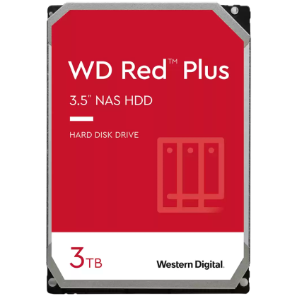 HDD NAS WD Red Plus 3TB CMR, 3.5'', 256MB, 5400 RPM, SATA, TBW: 180-EOL