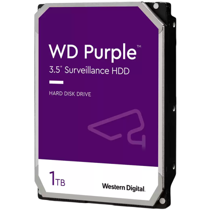 HDD Video Surveillance WD Purple 1TB CMR, 3.5'', 64MB, 5400 RPM, SATA, TBW: 180-EOL->WD11PURZ
