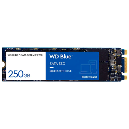 SSD WD Blue SN550 250GB M.2 2280 PCIe Gen3 x4 NVMe, Read/Write: 2400/950 MBps, IOPS 165K/160K, TBW: 150-EOL->WDS250G3B0C