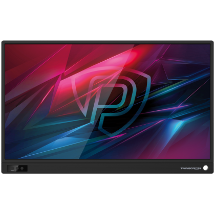 Prestigio TwinScreen 16, 15.6" IPS FHD (1920*1080@60Hz) portable monitor with different ports: 1*HDMI 2.0, 2*USB Type-C, 1*USB 2.0, 2*1W Speakers, as well as Screen Protector, Cable set. Colour: Black. Accessories: business case