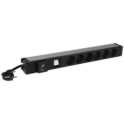 Legrand PDU 19'' 6 outlets German standard with surge protection, 3m power supply cord with 16A