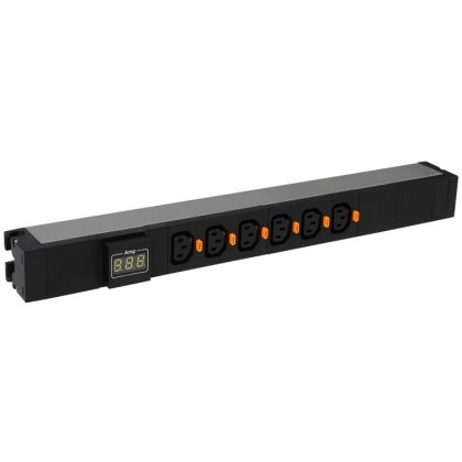 Legrand PDU 19'' 6 C13 outlets with ammeter, with cord locking system, connection on terminal block, 1U aluminium profile