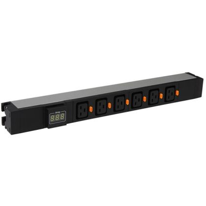 Legrand PDU 19'' 6 C19 outlets with ammeter, with cord locking system, connection on terminal block, 1U aluminium profile