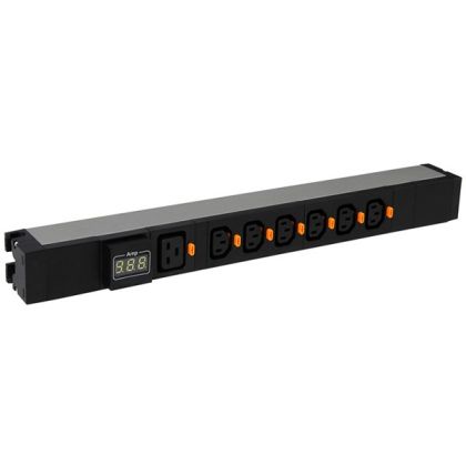 Legrand PDU 19'' 6 C13 + 1 C19 outlets with ammeter, with cord locking system, connection on terminal block, 1U aluminium profile