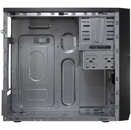 Carcasa Inter-Tech IT-6805 neagra, SECC Steel Mid Tower Case, fara sursa (tip ATX, montata sus), interior argintiu, 2x5.25” (extern), 1x3.5” (extern), 2x3.5” (intern), 1x2.5” (intern), fata – 1x 80/92mm fan (optional)