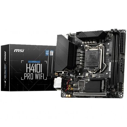 MSI H410I PRO WIFI,m-ITX,Socket 1200,Intel H410 Chipset,2 DIMMs,Dual Channel DDR4 up to 2933 MHz,1x PCIe 3.0 x16 slot,1x M.2 slot,2x USB 3.2 Gen 1,2x USB 2.0,1x HDMI,1x DP,WiFi,1G LAN,7.1 Audio,3y warranty