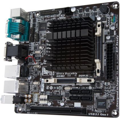GIGABYTE Main Board Desktop Built-in Intel Celeron J3455, quad-core processor, Dual channel DDR3L SO-DIMM, 2xSATA
