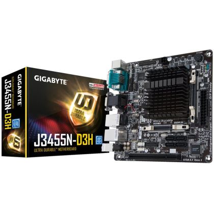 GIGABYTE Main Board Desktop Built-in Intel Celeron J3455, quad-core processor, Dual channel DDR3L SO-DIMM, 2xSATA