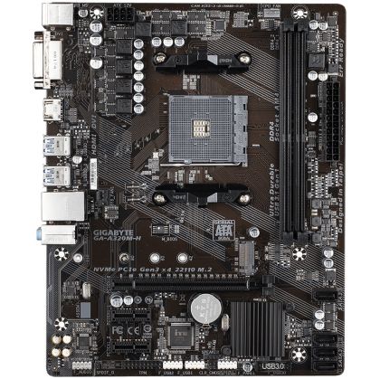 GIGABYTE Main Board Desktop AMD A320M-H rev 3.0 (AM4, 2xDDR4, 1xPCIE x16, 2xPCIE x1, M.2, 4xSATAIII, RAID, 6xUSB3.1, 6xUSB2.0, DVI, HDMI, GLAN) mATX Retail