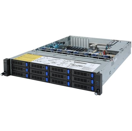 Gigabyte Rack Server R272-Z30 Single AMD EPYC 7002/7003, 16 x DIMMs, 2 x 1Gb/s LAN, 12 x 3.5" and 2 x 2.5" SATA HDD/SSD, Ultra-Fast M.2 with PCIe Gen3 x4, 6 x PCIe Gen4 / Gen3, 1 x OCP 2.0 Gen3 x16, 800W 80 PLUS Platinum redundant power supply