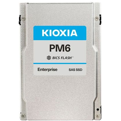 SSD Enterprise KIOXIA PM6-V 6.4TB SAS Dual port, BiCS Flash TLC, 2.5", Read/Write: 4150/3700 MBps, IOPS 595K/290K, DWPD 3