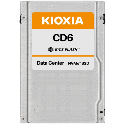 SSD Data Server KIOXIA CD6-R 3.84TB PCIe Gen4 x4 (64GT/s) NVMe 1.4, BiCS Flash 3D, 2.5x15mm, Read/Write: 6200/2350 MBps, IOPS 1000K/60K, DWPD 1