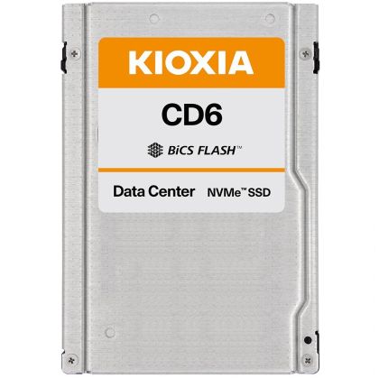 SSD Data Server KIOXIA CD6-R 7.68TB PCIe Gen4 x4 (64GT/s) NVMe 1.4, BiCS Flash 3D, 2.5x15mm, Read/Write: 6200/4000 MBps, IOPS 1000K/85K, DWPD 1