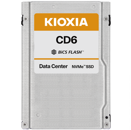 SSD Data Server KIOXIA CD6-V 1.6TB PCIe Gen4 (1x4 2x2) NVMe 1.4, BiCS Flash 3D, 2.5", Read/Write: 5800/1150 MBps, IOPS 700K/85K, DWPD 3