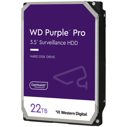 HDD Video Surveillance WD Purple Pro 22TB CMR, 3.5'', 512MB, 7200 RPM, SATA, TBW: 550