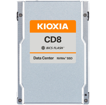 SSD Data Server KIOXIA CD8-R 3.84TB PCIe Gen4 x4 (64GT/s) NVMe 1.4, BiCS Flash TLC, 2.5x15mm, Read/Write: 7200/3800 MBps, IOPS 1250K/195K, DWPD 1