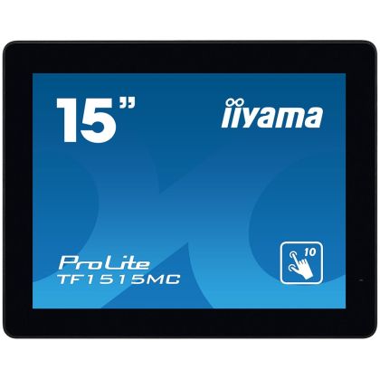 IIYAMA Open Frame PROLITE TF1515MC-B2 15inch 4:3 350 cd/m² projective capacitive VGA HDMI DP anti-fingerprint coating, touch through-glass, foam seal