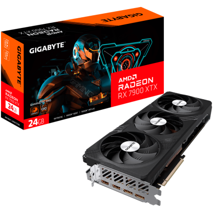 GIGABYTE Video Card AMD Radeon RX 7900 XTX GAMING OC 24G (Boost Clock*: up to 2525 MHz, Game Clock*: up to 2330 MHz, 24 GB GDDR6/384 bit, PCI-E 4.0, Recommended PSU 850W, 2xDP 2.1, 2xHDMI 2.1, WINDFORCE 3X) ATX