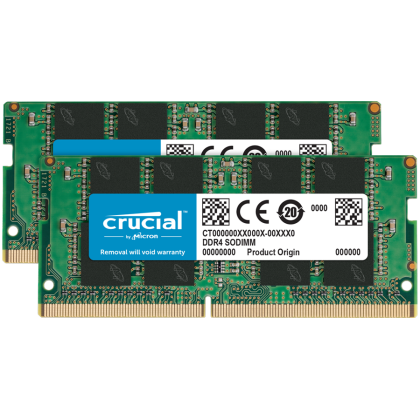 Crucial 32GB Kit (2x16GB) DDR4-3200 SODIMM CL22 (8Gbit/16Gbit), EAN: 649528903617
