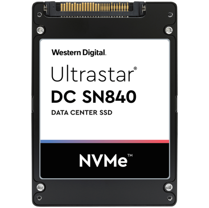 SSD Server WD Ultrastar DC SN840 NVMe 3.84TB 2.5"x15mm, 3D TLC, PCIe Gen3.1 1x4 (or 2x2), ISE, Read/Write: 3470/3250 MBps, IOPS 780K/159K, TBW 7008, DWPD 1, SKU: 0TS2048