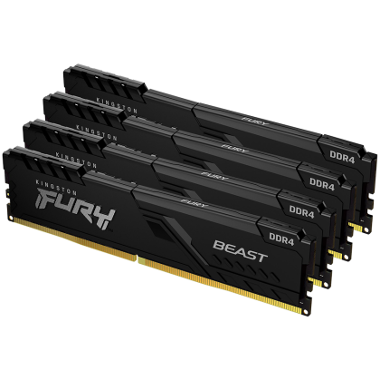 Kingston 32GB 3200MT/s DDR4 CL16 DIMM (Kit of 4) FURY Beast Black, EAN: 740617319897