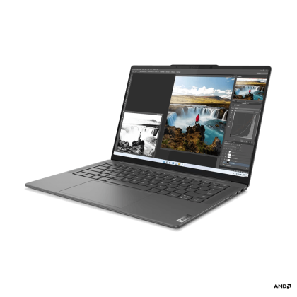 Laptop Lenovo Yoga Pro 7 14APH8,  Procesor AMD Ryzen 7 7840HS up to 5.1GHz, 14.5" 3K(3072x1920) IPS 400nits anti-glare, ram 16GB soldered 6400MHz LPDDR5x, 1TB SSD M.2 PCIe NVMe, NVIDIA GeForce RTX 4050 6GB GDDR6, culoare Grey, DOS