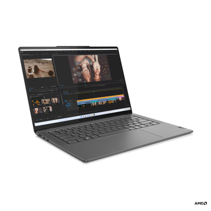 Laptop Lenovo Yoga Pro 7 14APH8,  Procesor AMD Ryzen 7 7840HS up to 5.1GHz, 14.5" 3K(3072x1920) IPS 400nits anti-glare, ram 16GB soldered 6400MHz LPDDR5x, 1TB SSD M.2 PCIe NVMe, NVIDIA GeForce RTX 4050 6GB GDDR6, culoare Grey, DOS
