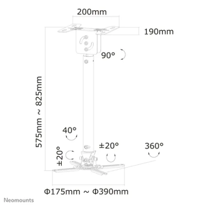 NM Projector Ceiling Mount 58 - 83 cm