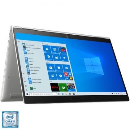 Laptop HP EliteBook x360 1030 G4, 13.3 inch LED FHD TOUCH Bright View (1920x1080), Intel Core i7-8565U Quad Core (1.8GHz, up to 4.6GHz, 8MB), video integrat Intel HD Graphics, RAM 8GB LPDDR3 2133MHz (1x8GB), SSD 512GB Pcle NVMe, Windows 10 PRO 64bit