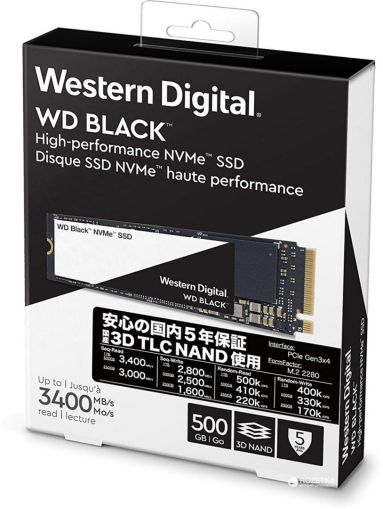 WD SSD 500GB BLACK M.2 NVME WDS500G2X0C