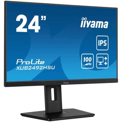 IIYAMA Monitor LED XUB2492HSU-B6 24” IPS 1920 x 1080 @100Hz 250 cd/m² 1300:1 0.4ms HDMI DP USBx4 height, swivel, tilt, pivot (rotation both sides)