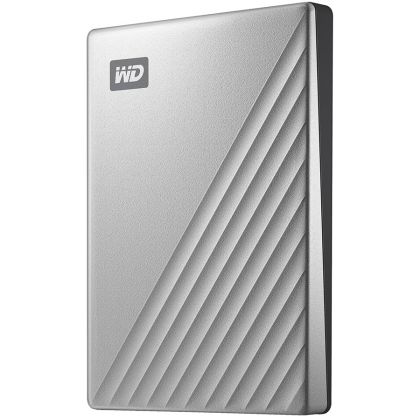 HDD Extern WD My Passport Ultra 1TB, 256-bit AES hardware encryption, Backup Software, Slim, USB 3.2 Gen 1 Type-C up to 5 Gb/s, Silver